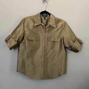 Ralph Lauren Gold/bronze button up shirt